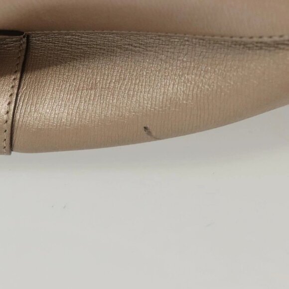 GUCCI Horsebit Hand Bag Leather 2way Gold Pink gold 319795 Auth 133420 - Picture 13 of 16